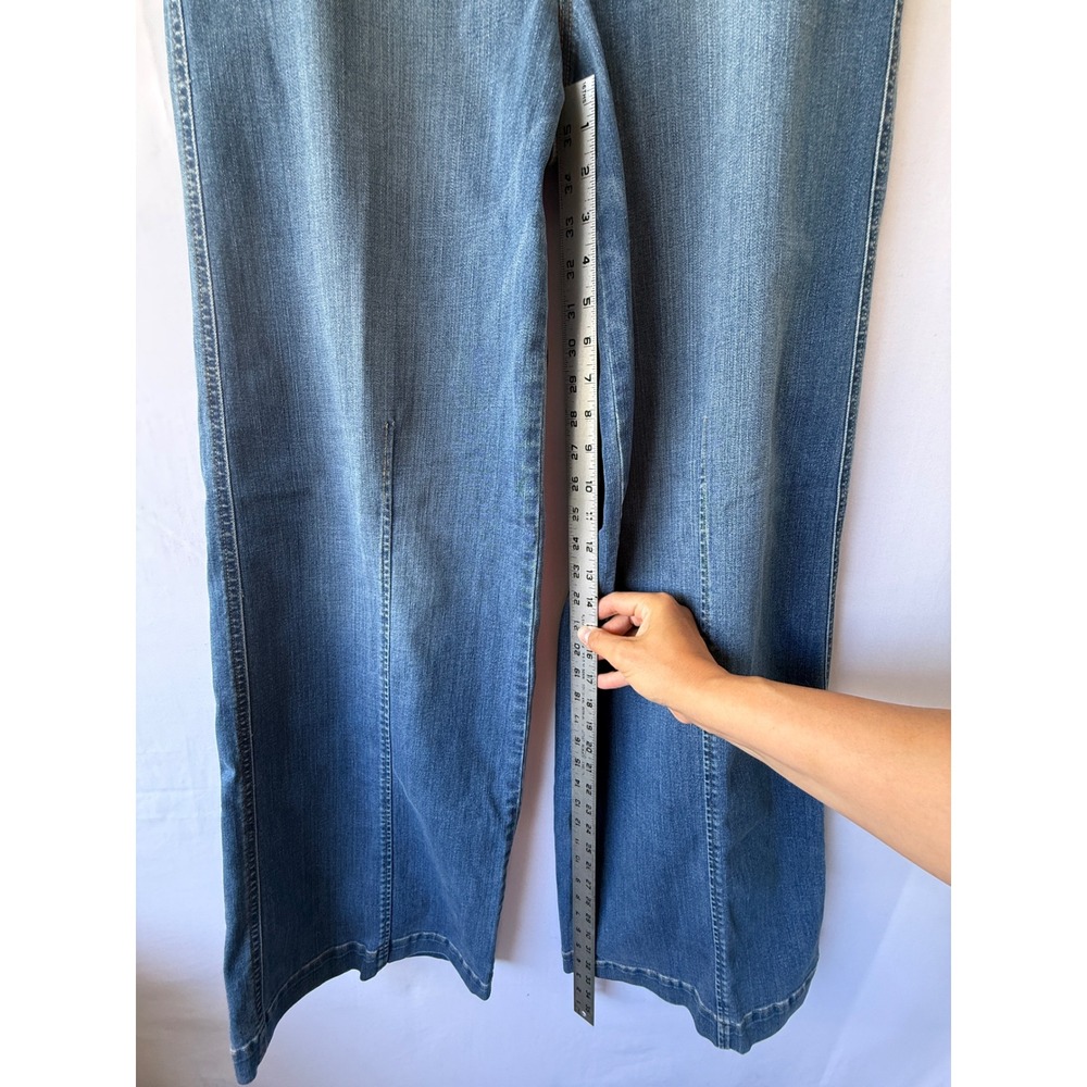 Spanx Seamed Front Wide Leg Jeans Vintage Indigo Tall Large Pull On Denim NWT - Picture 7 of 8